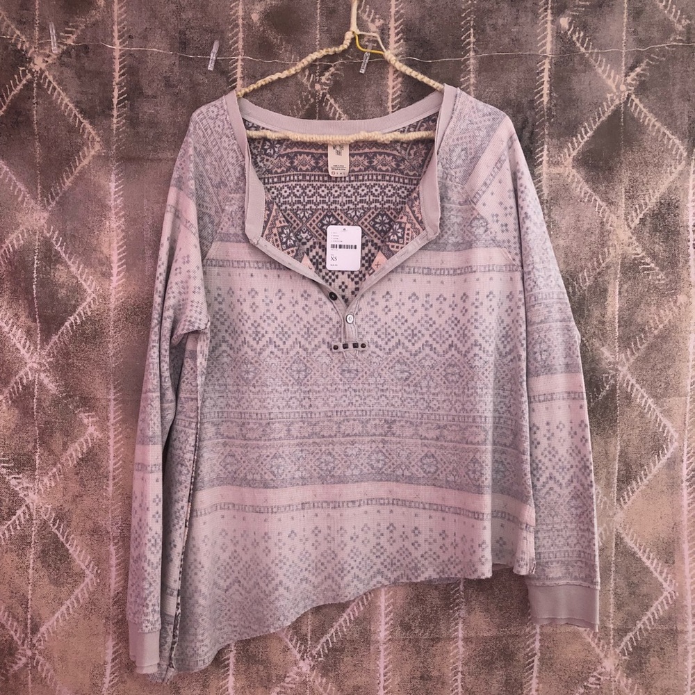 NEW W/ TAGS FREE PEOPLE Fair Isle Henley